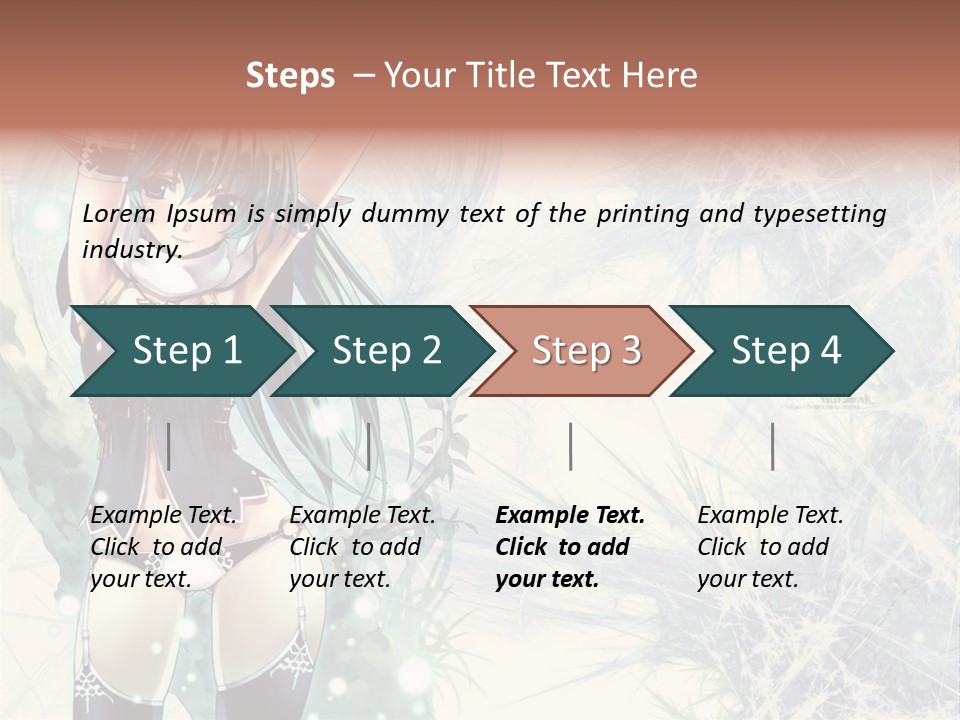 A Girl With Green Hair Is Holding A Sword PowerPoint Template