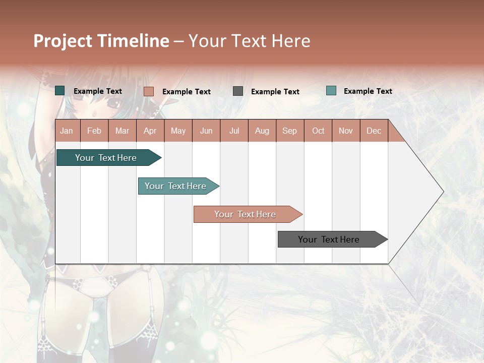 A Girl With Green Hair Is Holding A Sword PowerPoint Template