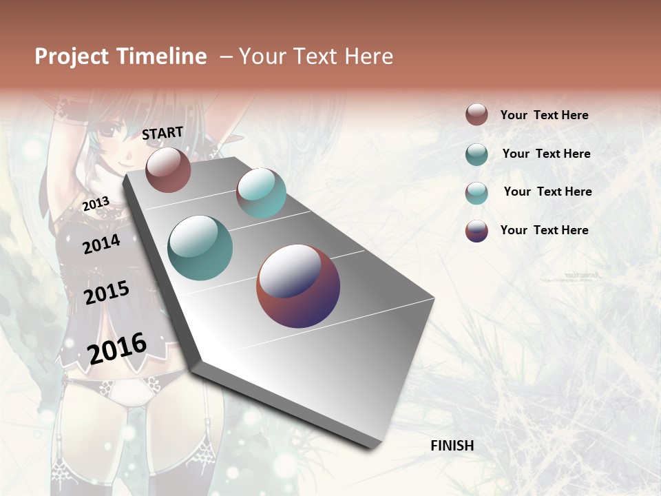 A Girl With Green Hair Is Holding A Sword PowerPoint Template