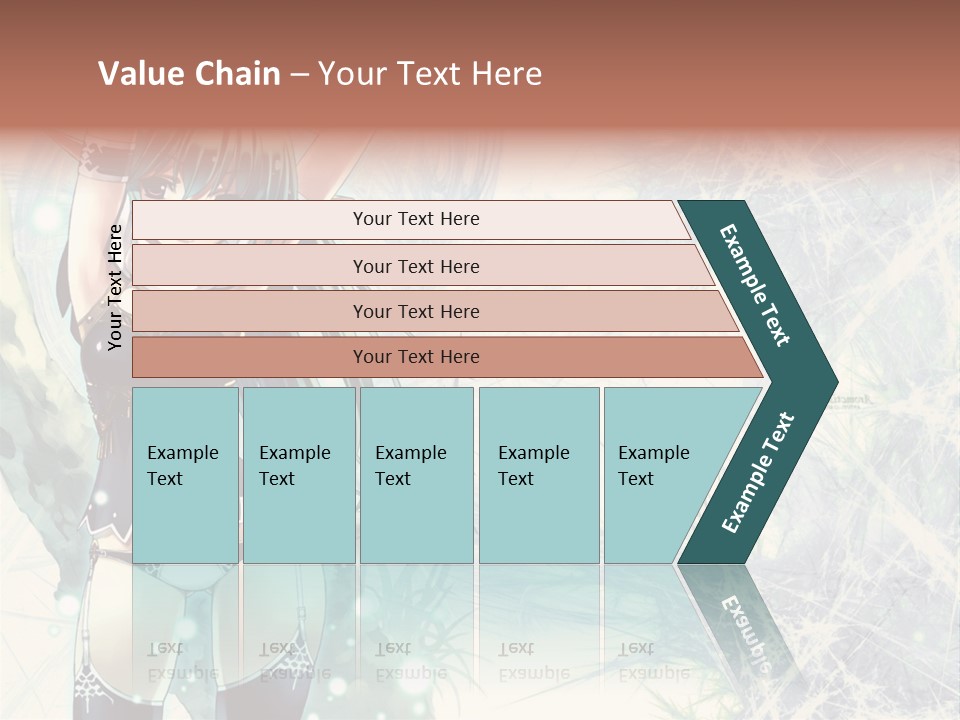 A Girl With Green Hair Is Holding A Sword PowerPoint Template