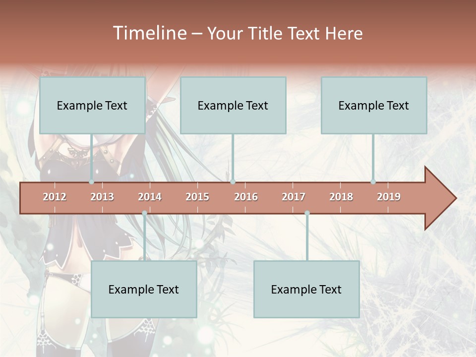A Girl With Green Hair Is Holding A Sword PowerPoint Template