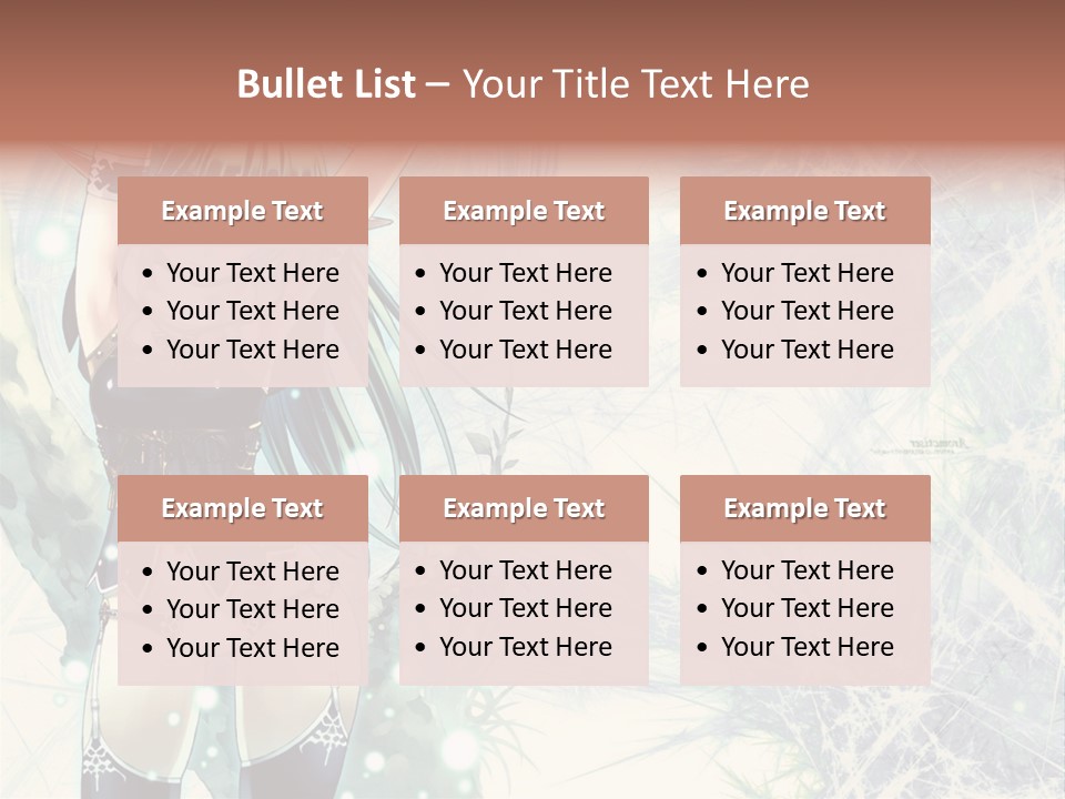 A Girl With Green Hair Is Holding A Sword PowerPoint Template