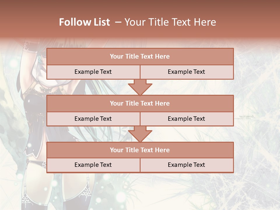 A Girl With Green Hair Is Holding A Sword PowerPoint Template