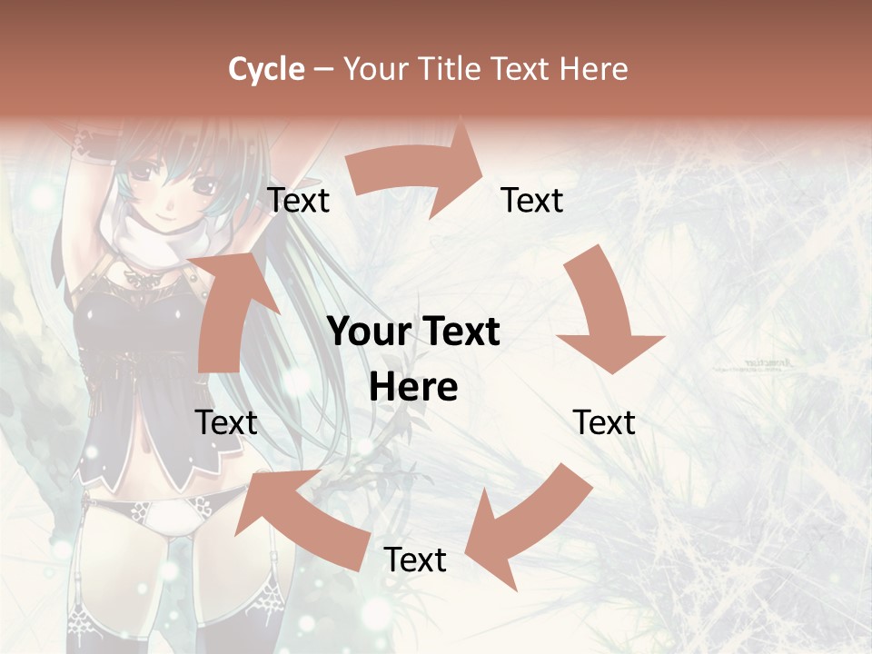 A Girl With Green Hair Is Holding A Sword PowerPoint Template
