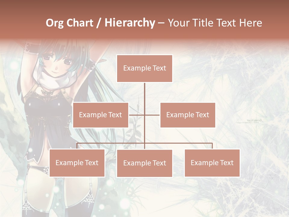 A Girl With Green Hair Is Holding A Sword PowerPoint Template