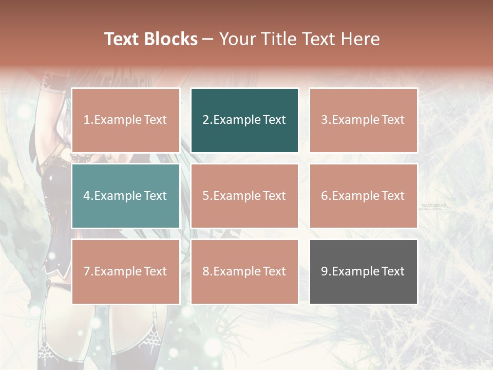 A Girl With Green Hair Is Holding A Sword PowerPoint Template