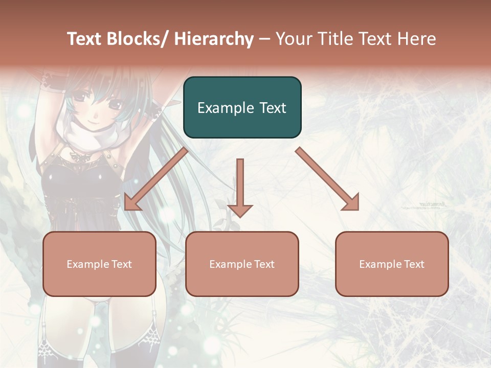 A Girl With Green Hair Is Holding A Sword PowerPoint Template