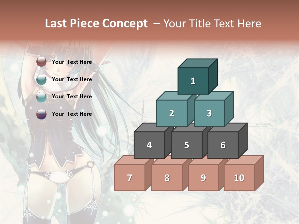 A Girl With Green Hair Is Holding A Sword PowerPoint Template