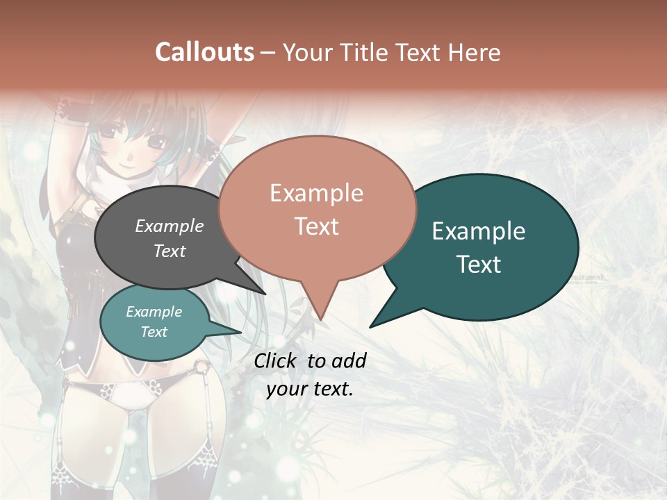 A Girl With Green Hair Is Holding A Sword PowerPoint Template