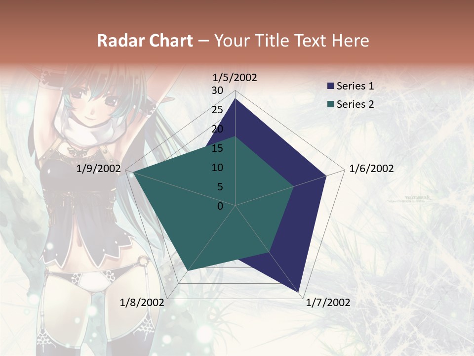 A Girl With Green Hair Is Holding A Sword PowerPoint Template