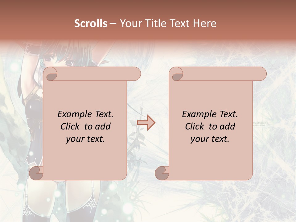 A Girl With Green Hair Is Holding A Sword PowerPoint Template