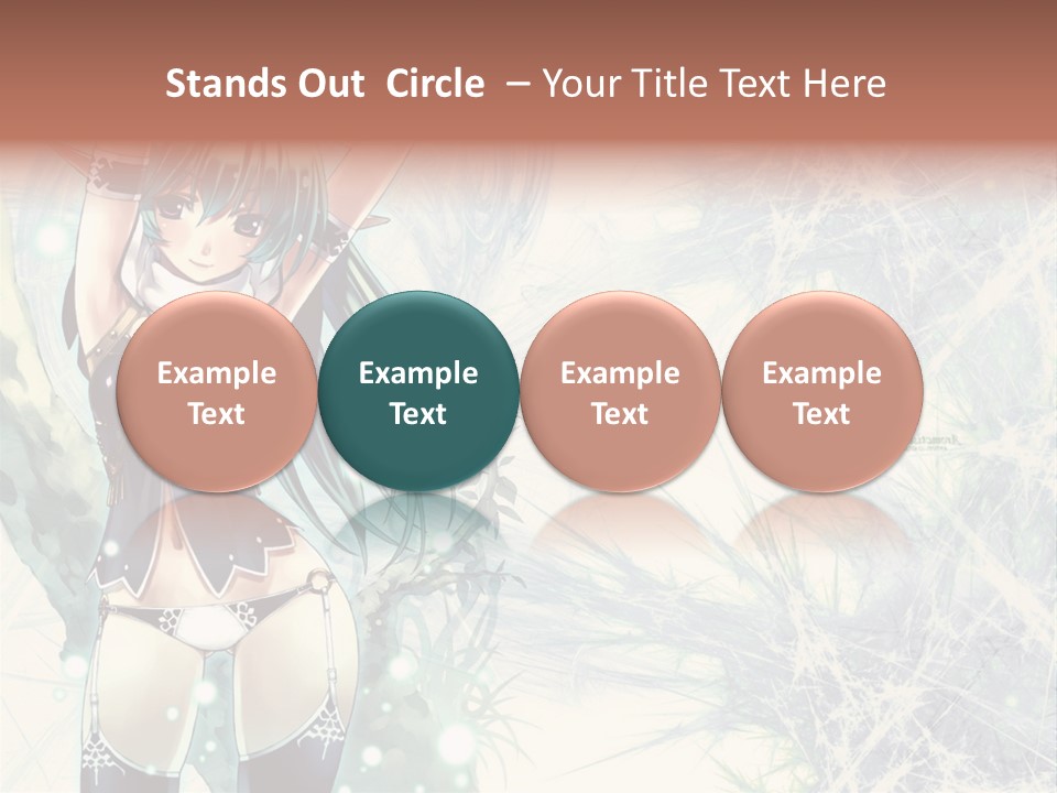 A Girl With Green Hair Is Holding A Sword PowerPoint Template