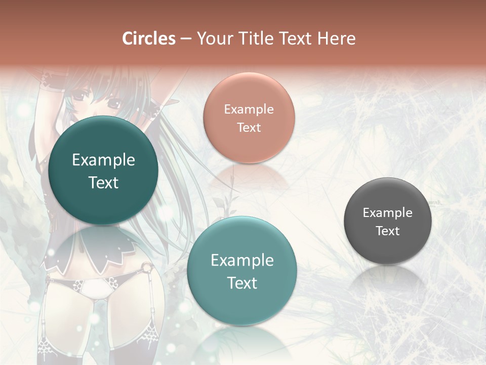 A Girl With Green Hair Is Holding A Sword PowerPoint Template