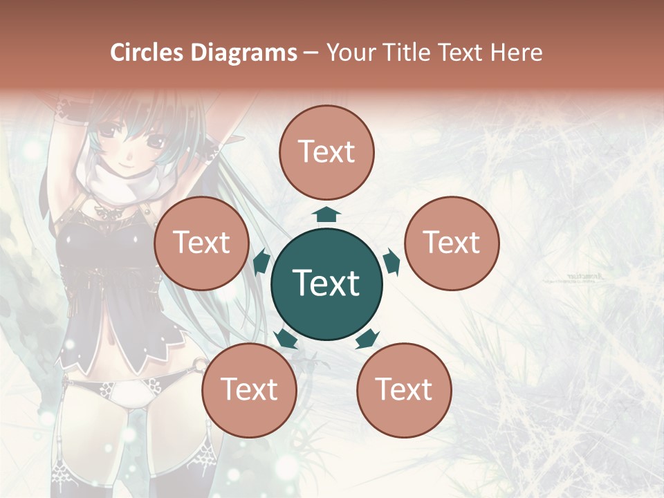 A Girl With Green Hair Is Holding A Sword PowerPoint Template