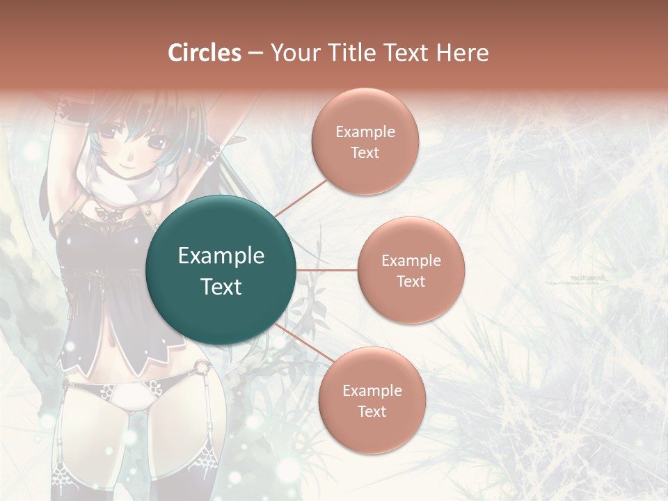 A Girl With Green Hair Is Holding A Sword PowerPoint Template