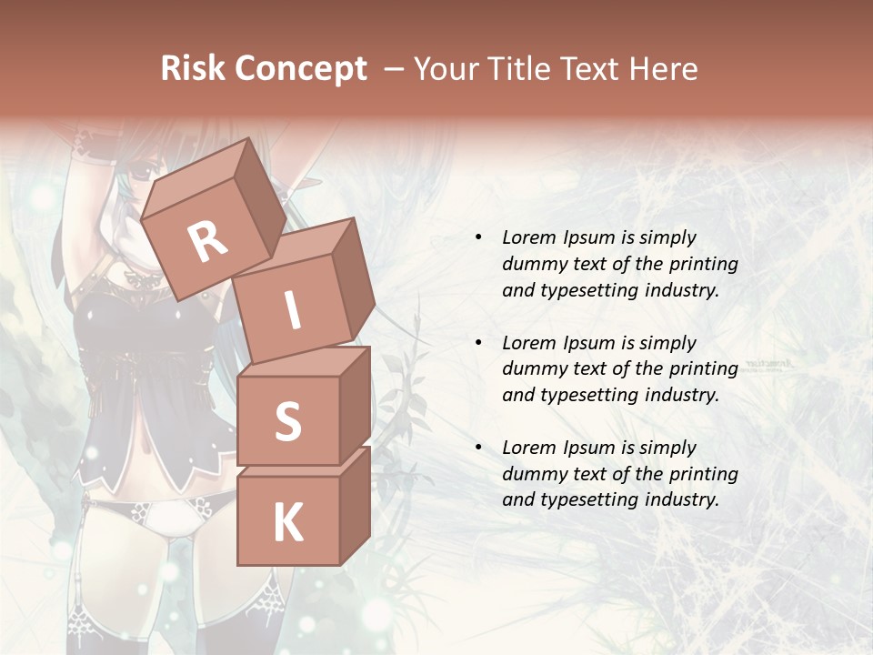 A Girl With Green Hair Is Holding A Sword PowerPoint Template