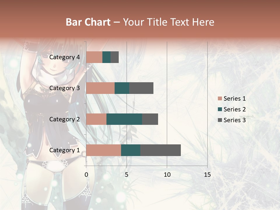 A Girl With Green Hair Is Holding A Sword PowerPoint Template