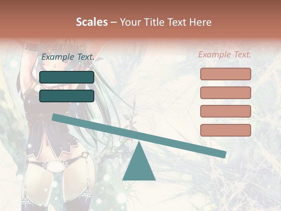 A Girl With Green Hair Is Holding A Sword PowerPoint Template