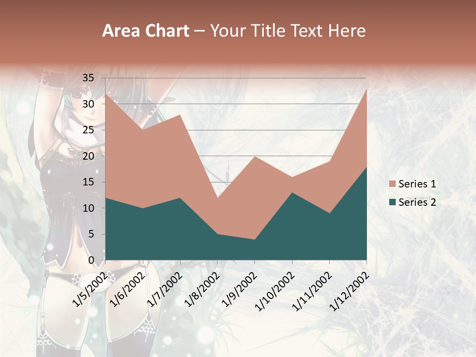 A Girl With Green Hair Is Holding A Sword PowerPoint Template
