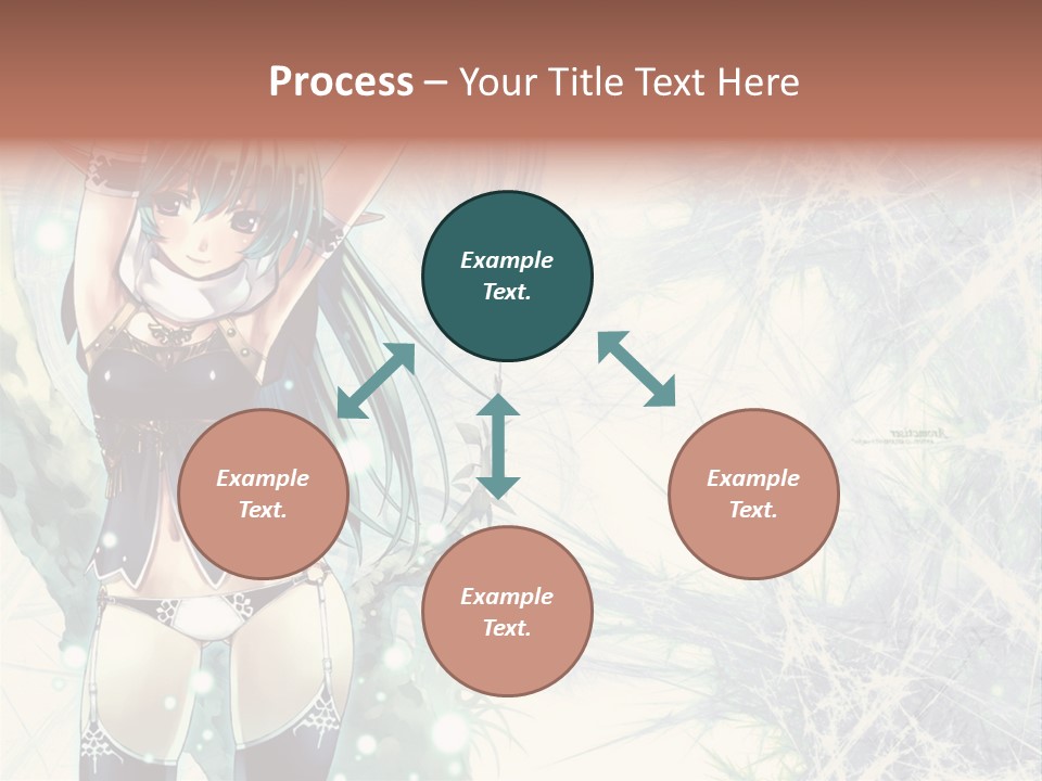 A Girl With Green Hair Is Holding A Sword PowerPoint Template