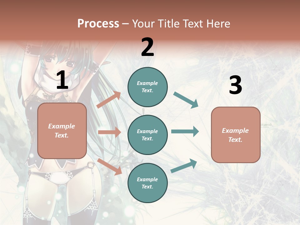 A Girl With Green Hair Is Holding A Sword PowerPoint Template