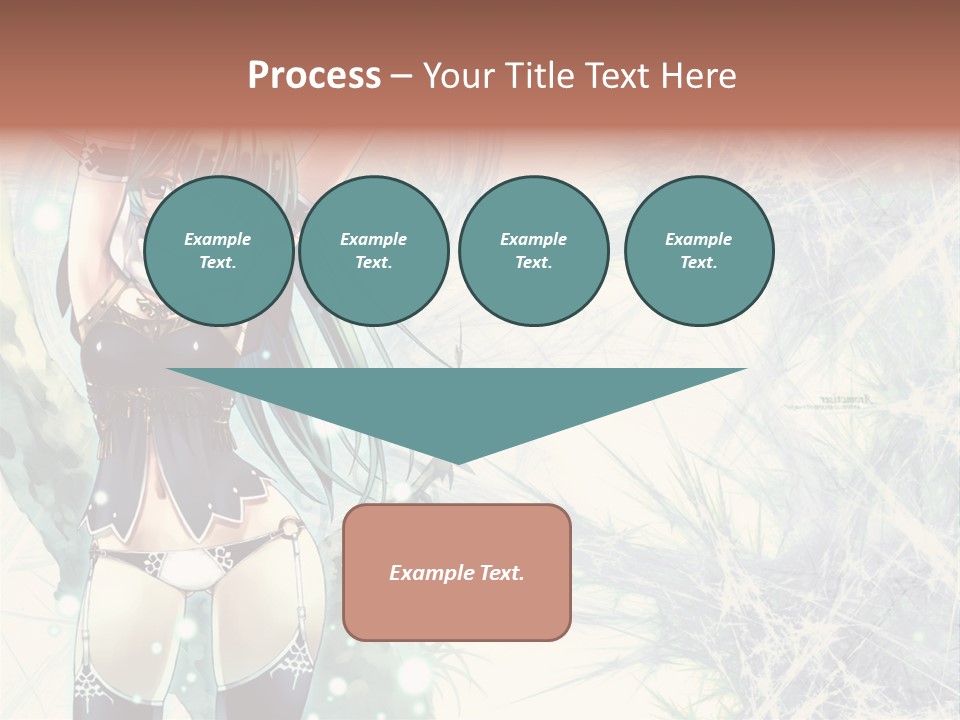 A Girl With Green Hair Is Holding A Sword PowerPoint Template