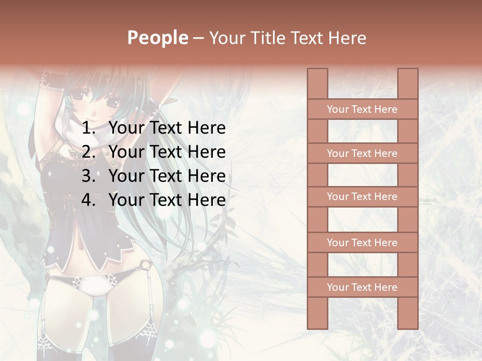 A Girl With Green Hair Is Holding A Sword PowerPoint Template
