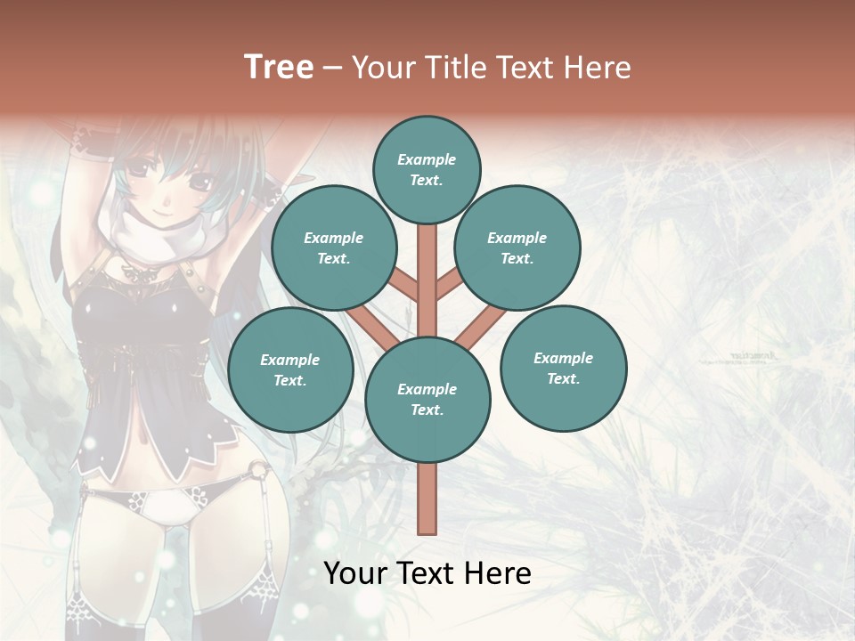 A Girl With Green Hair Is Holding A Sword PowerPoint Template