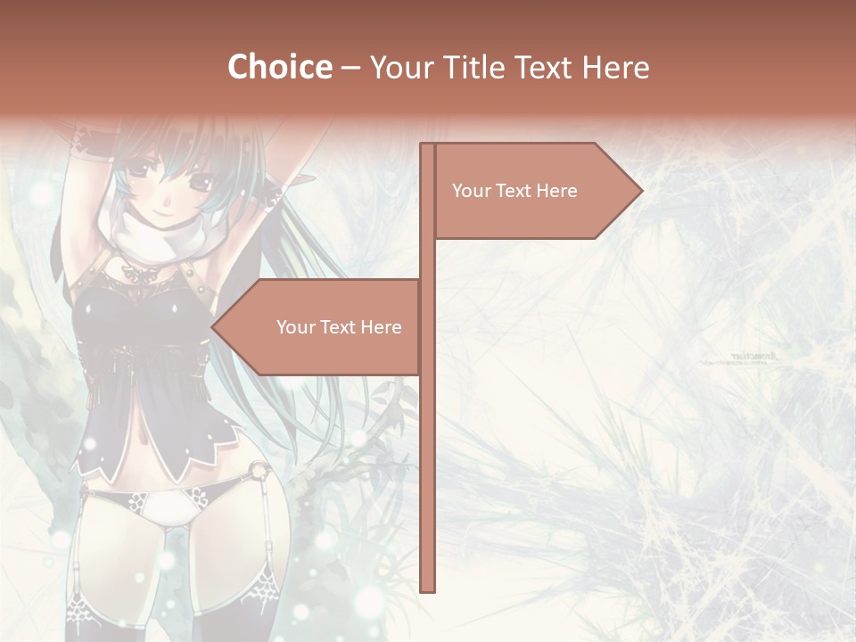 A Girl With Green Hair Is Holding A Sword PowerPoint Template