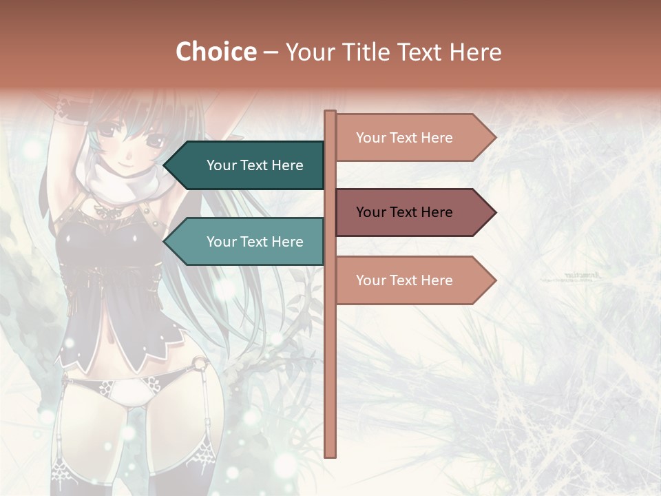 A Girl With Green Hair Is Holding A Sword PowerPoint Template