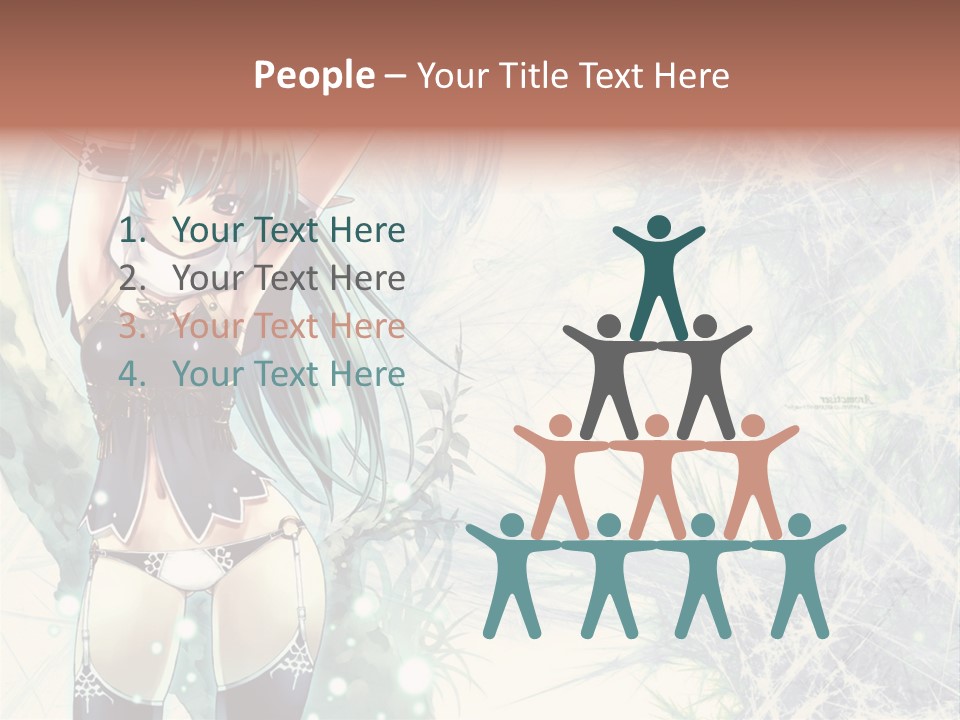 A Girl With Green Hair Is Holding A Sword PowerPoint Template
