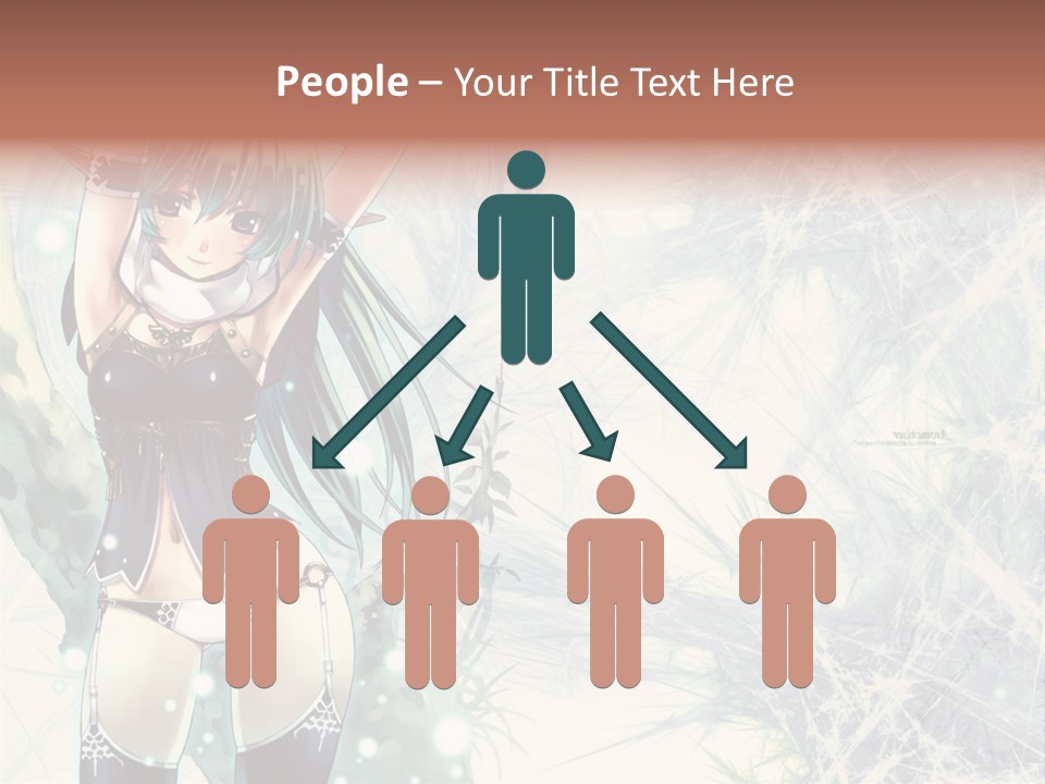 A Girl With Green Hair Is Holding A Sword PowerPoint Template