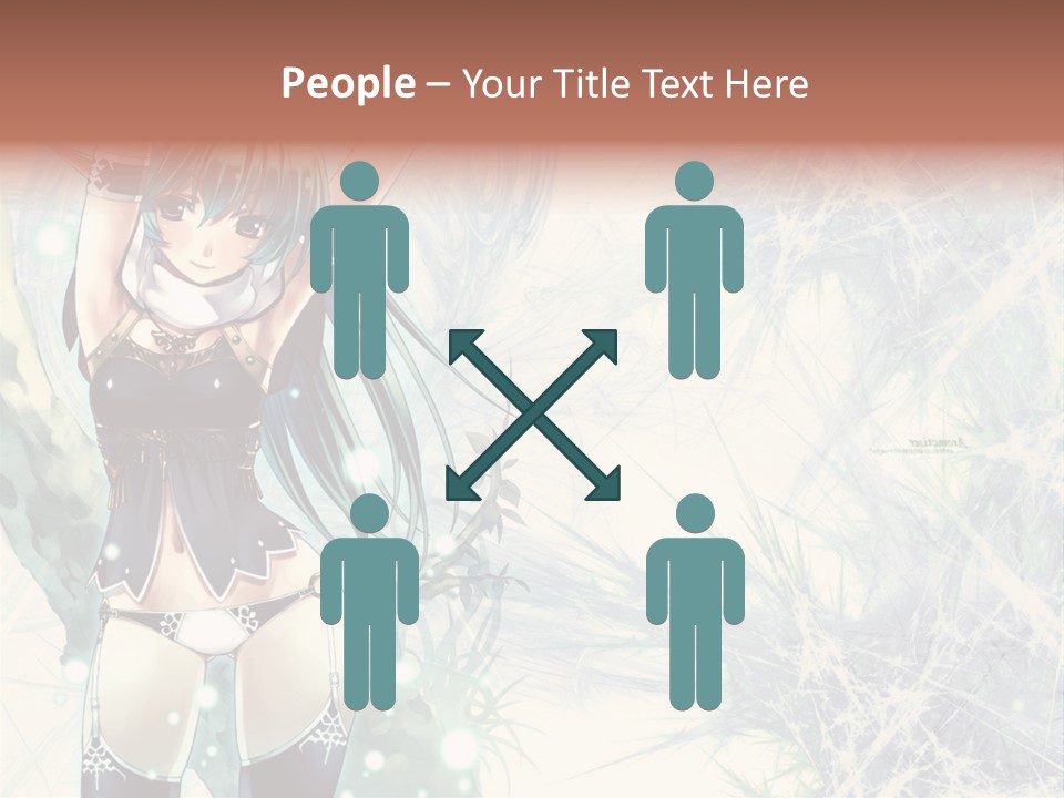 A Girl With Green Hair Is Holding A Sword PowerPoint Template