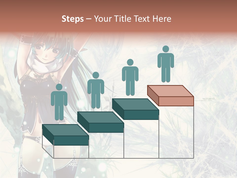 A Girl With Green Hair Is Holding A Sword PowerPoint Template
