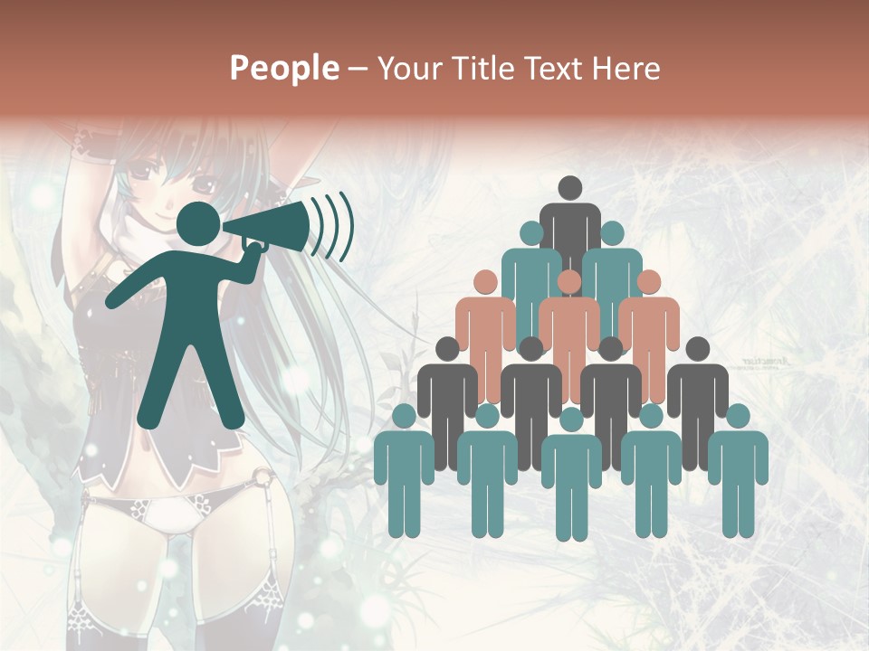 A Girl With Green Hair Is Holding A Sword PowerPoint Template