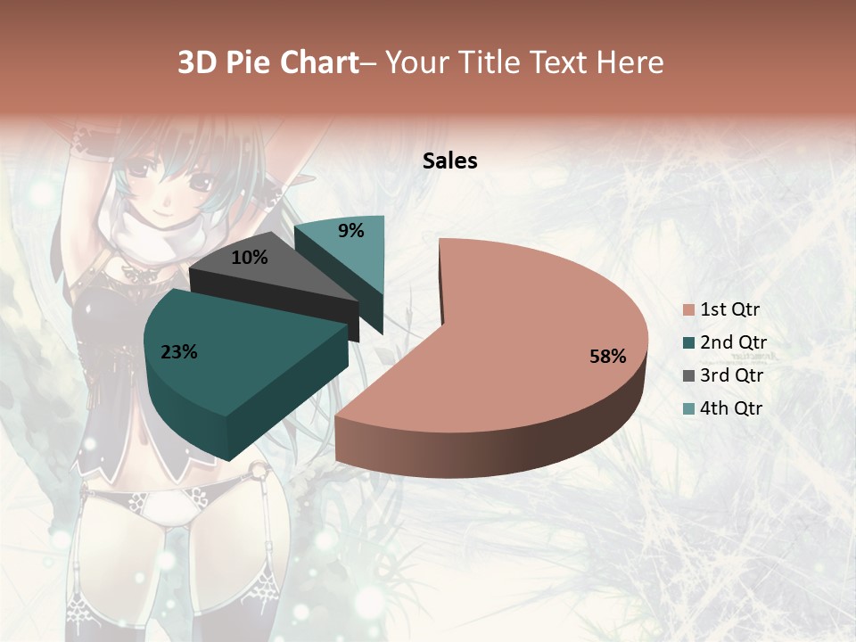 A Girl With Green Hair Is Holding A Sword PowerPoint Template
