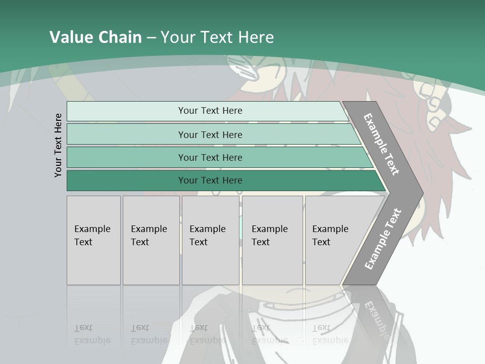 A Couple Of Anime Characters With A Green Background PowerPoint Template