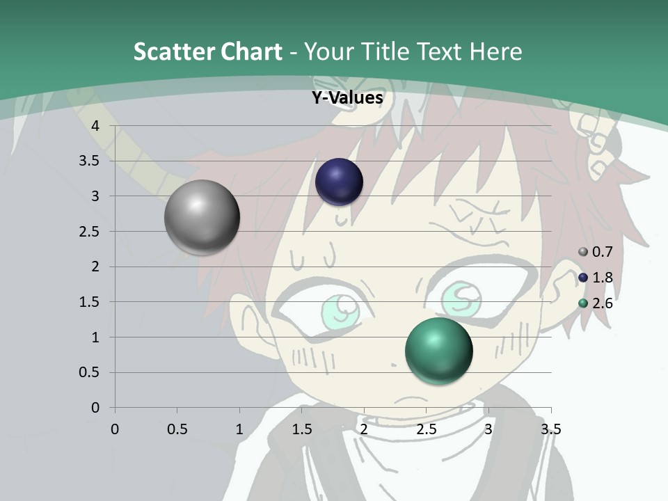 A Couple Of Anime Characters With A Green Background PowerPoint Template