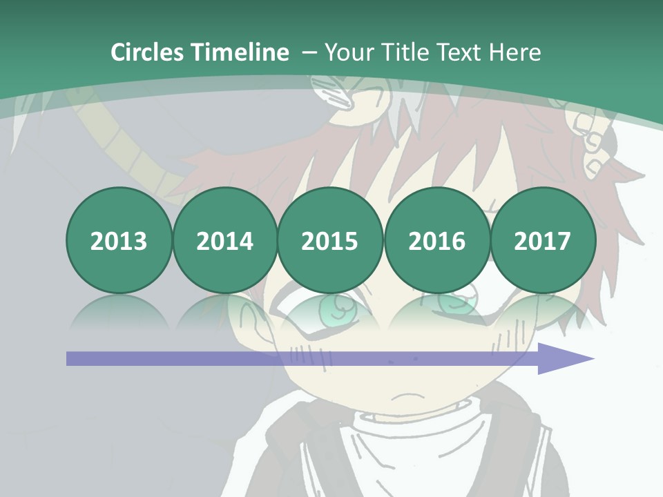 A Couple Of Anime Characters With A Green Background PowerPoint Template