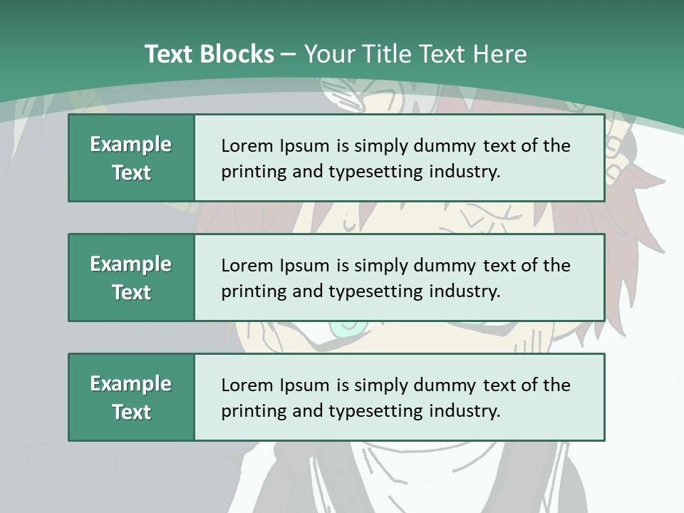 A Couple Of Anime Characters With A Green Background PowerPoint Template