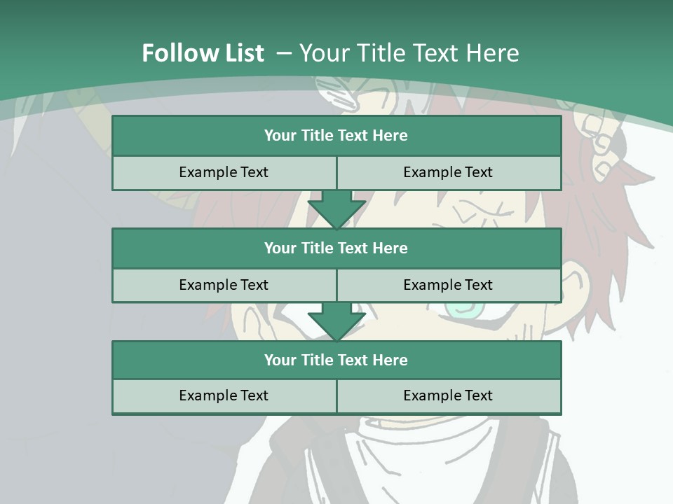 A Couple Of Anime Characters With A Green Background PowerPoint Template