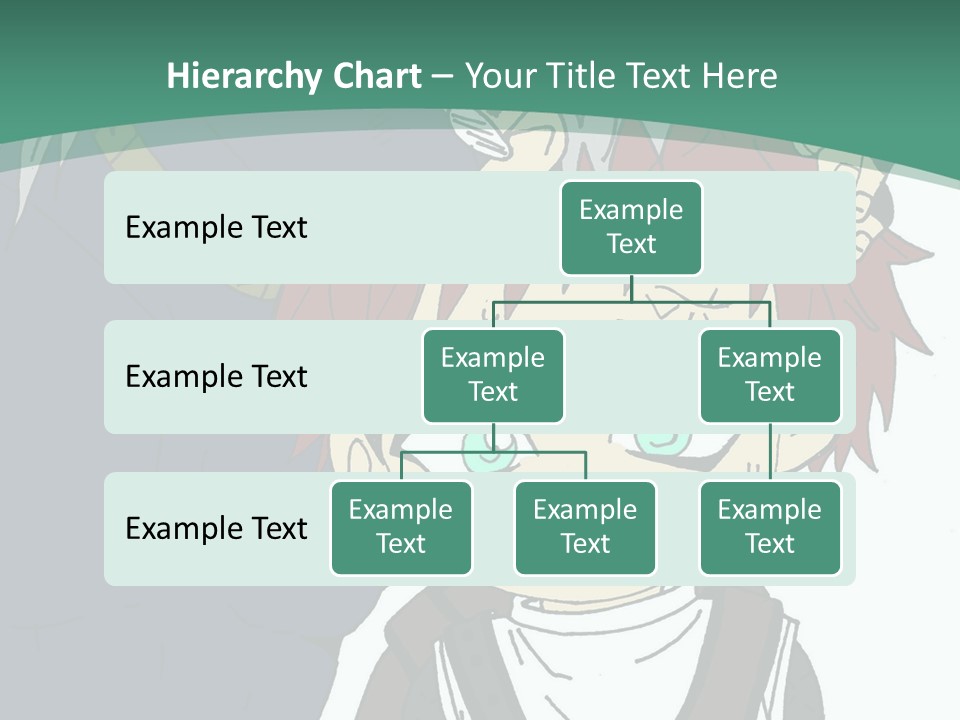 A Couple Of Anime Characters With A Green Background PowerPoint Template