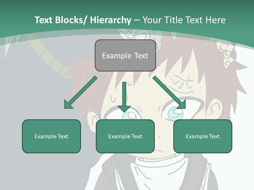 A Couple Of Anime Characters With A Green Background PowerPoint Template