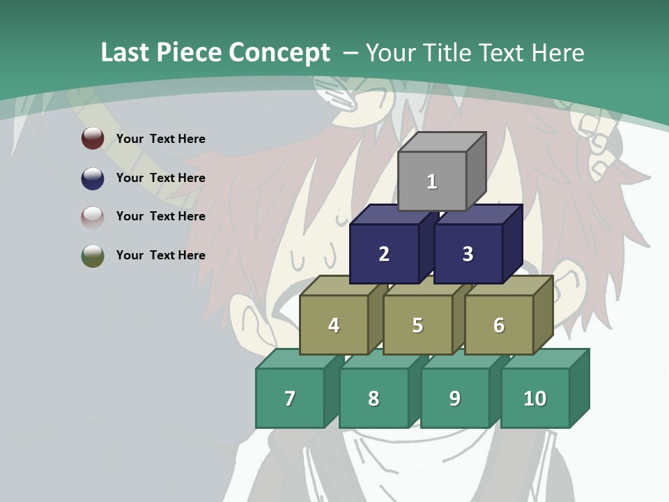 A Couple Of Anime Characters With A Green Background PowerPoint Template