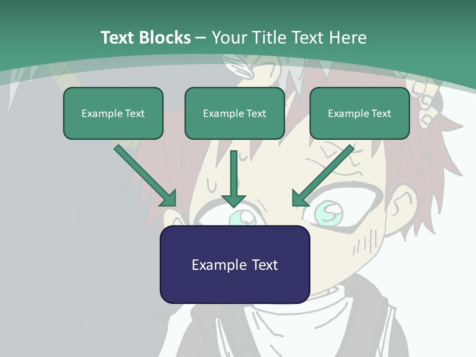 A Couple Of Anime Characters With A Green Background PowerPoint Template