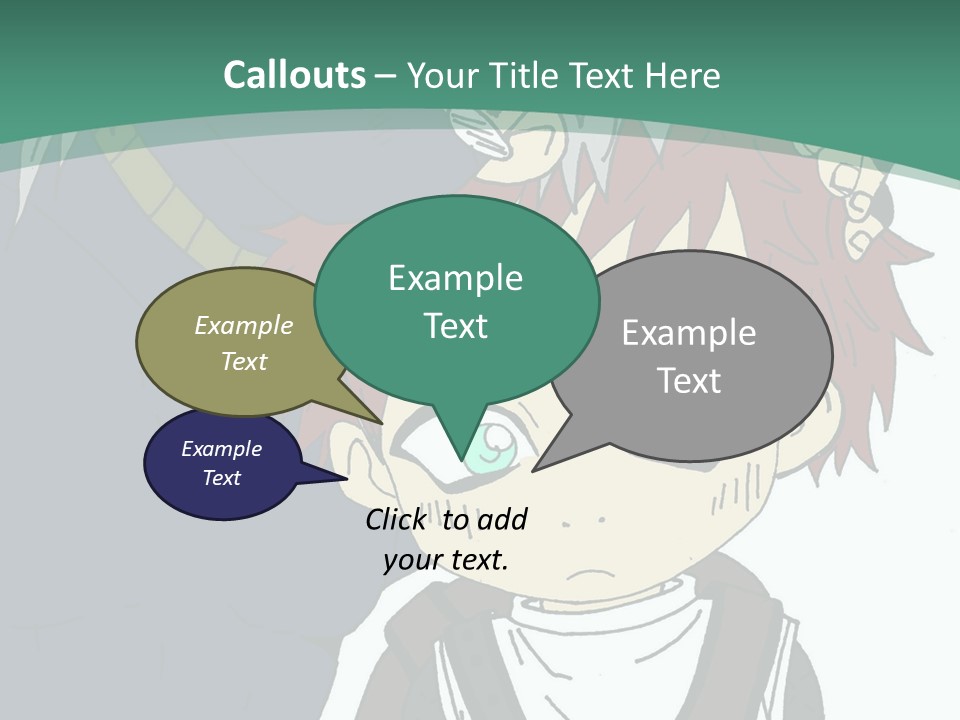 A Couple Of Anime Characters With A Green Background PowerPoint Template
