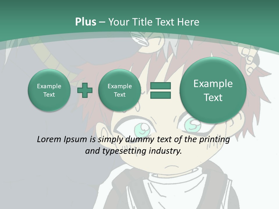A Couple Of Anime Characters With A Green Background PowerPoint Template