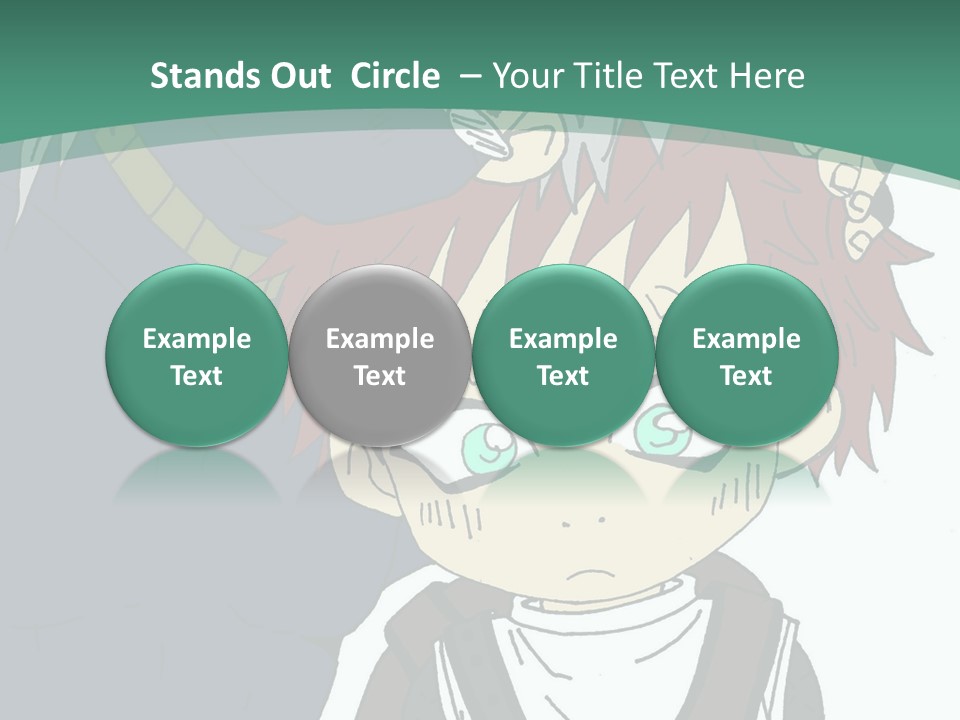 A Couple Of Anime Characters With A Green Background PowerPoint Template