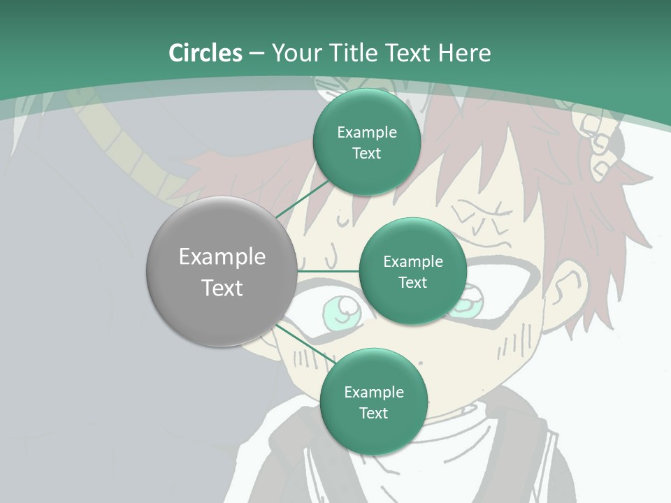 A Couple Of Anime Characters With A Green Background PowerPoint Template