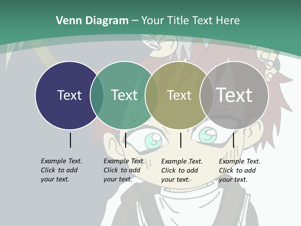 A Couple Of Anime Characters With A Green Background PowerPoint Template